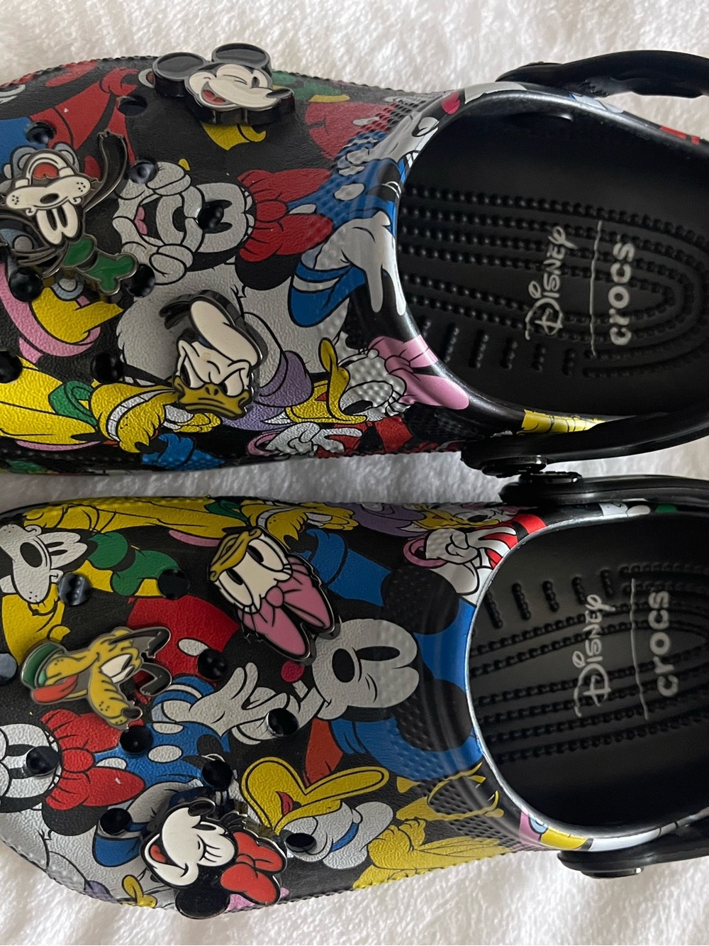 CROCS Disney Characters Black Multi-Color Classic Clog Mules
